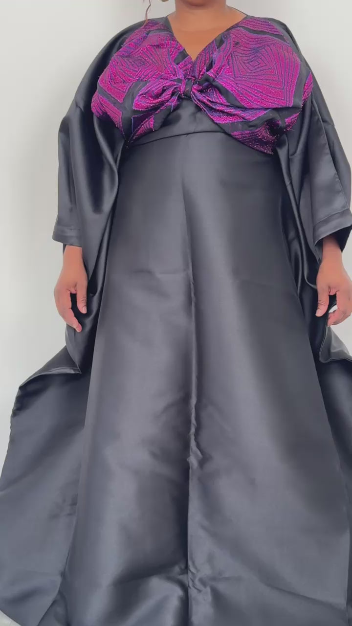Black & Pink Handmade Bubu Dress